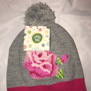 LITTLE ME SIZE 2T-4T TODDLER BEANIE/HAT POM POM NEW WITH TAGS GRAY